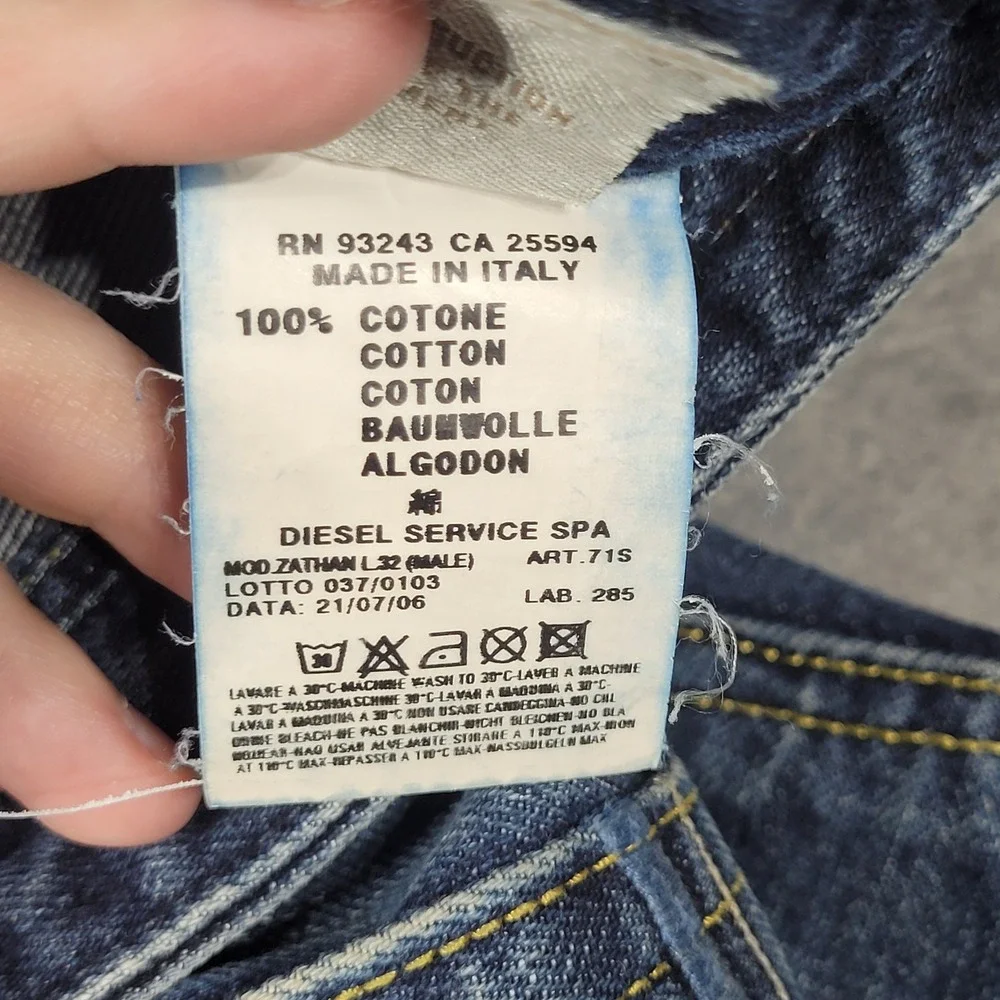 Vintage Diesel Zathan Jeans Mens 29x32 (Fits 31x32) Bootcut Low Rise 0071S Italy